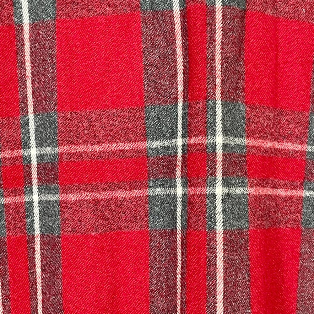 Abercrombie & Fitch 100% Cotton Red Gray Plaid Flannel Button Down Men’s XXL - Picture 10 of 15